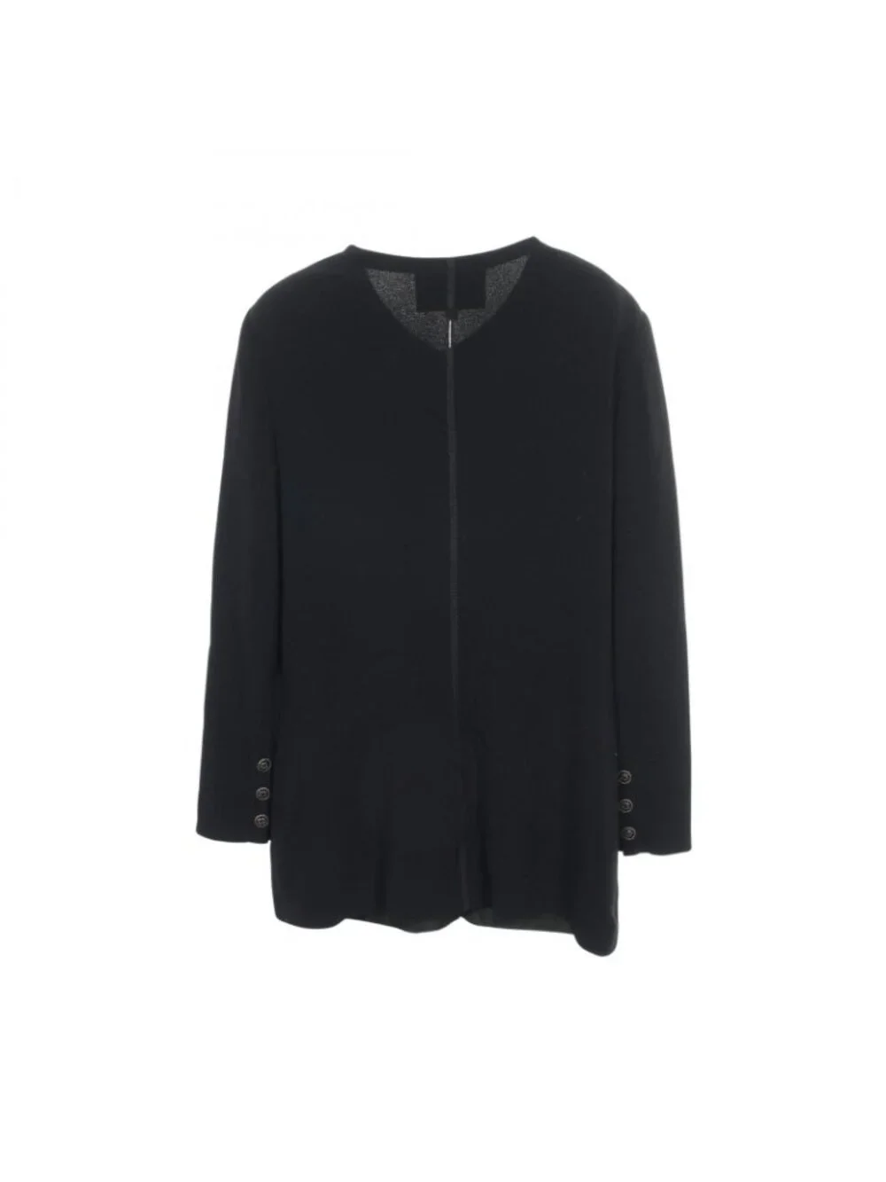 Chanel Collarless Jacket CC Logo Button